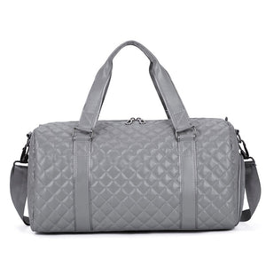 Lingge PU Leather Men's Fitness Travel Bag Simple Large Capacity Shoulder Messenger Bag Multifunctional Design Unisex Handbag