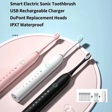 Load image into Gallery viewer, Smart Electric Sonic Toothbrush Rechargeable USB Electronic Teeth Brush IPX7 Waterproof Tooth Whitening Clean 4 Replacement Head