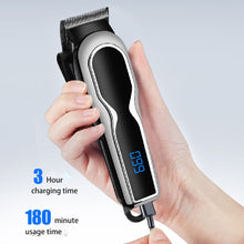 Load image into Gallery viewer, Professional Hair Clipper For Men&#39;s Electric Hair Trimmer USB Charge LCD Display Battery Power Adjustable Hair Cutting Machine