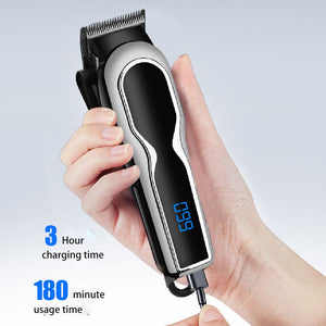 Professional Hair Clipper For Men's Electric Hair Trimmer USB Charge LCD Display Battery Power Adjustable Hair Cutting Machine