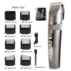 Adjustable New Style Electric Hair Clipper Professional Hair Trimmer Cutting Machine Charging Pusher Led Display