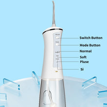 Load image into Gallery viewer, Electric Oral Dental Irrigator Portable Water Jet Flosser USB 4 Modes Teeth Cleaning Tooth Pick Floss IPX7 300ML + 4 Tips