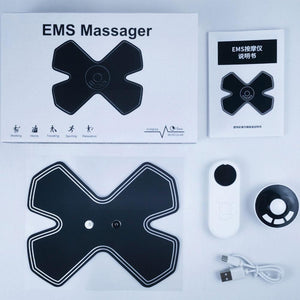 Portable Shoulder Neck Massager With Remote Control Abdominal Body Muscle Microcurrent Massage Electric Machine Stimulator