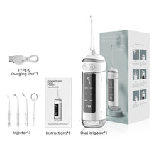Load image into Gallery viewer, Newest Stretch Oral Irrigator Intelligent Portable Dental Water Jet Flosser Rechargeable for Teeth Cleaning IPX7 180ml Tank 4Tip