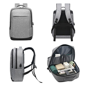 Fashion Men's Backpack Oxford Cloth Waterproof Large Capacity Shoulder Bag Holds 15.6 Inches Laptop Bag With USB Port Rucksack