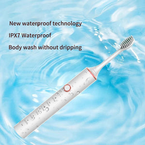 Ultrasonic Sonic Electric Toothbrush for Adults USB Rechargeable Waterproof Electric Teeth Tooth Brushes with 8 Replacement Heads