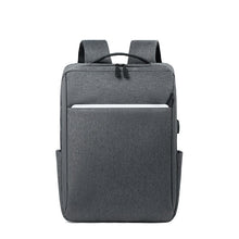 Load image into Gallery viewer, Simple Business Style Men&#39;s Backpacks For 15.6 Inches Laptop Portable Backpack With USB Charging Gray Multifunctional Male Bag