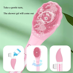 Electric Shower Brush Multifunction Long Handled Body Exfoliation Waterproof Anti-slip Automatic Bath Cleaning Massage Brush