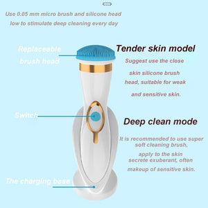3 IN 1 Facial Cleansing Brush New Electric Cleanser Face Spin Brush Facial  For Skin Deep Clean Electric Wash Brush Instrument