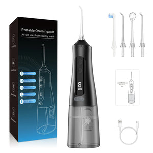 Intelligent Electric Oral Irrigator 9 Mode Smart LED Screen Portable Water Flosser Rechargeable 350ML Dental Water Jet for Teeth