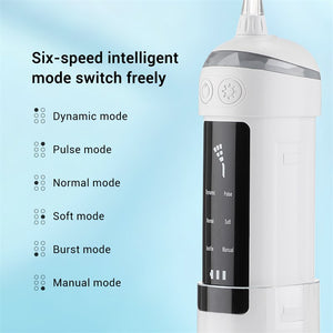 Portable Oral Irrigator Dental Water Thread For Teeth Cleaner Rechargeable Water Flosser 6 Cleaning Mode Mouth Washing Machine