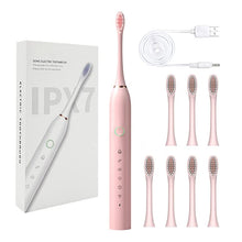 Load image into Gallery viewer, Electric Sonic Toothbrush Rechargeable for Adults 6 Modes Electronic Tooth Brushes Smart Timer with Replacement Heads Waterproof