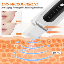 Load image into Gallery viewer, Ultrasonic Skin Scrubber EMS Microcurrent Face Lifting Machine LED Red&amp;Blue Light Blackhead Remover Deep Facial Cleaning Device