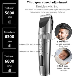 Professional Hair Clipper For Men Rechargeable Electric Razor Hair Trimmer Hair Cutting Machine Beard Trimmer Fast Charging