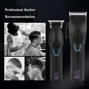 2-pcs/Set Professional Hair Clipper For Men Barber Cordless Electric Clipper Trimmer 0mm Baldhead Clippers Hair Cutting Machine