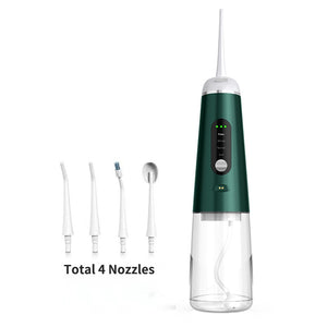 350ML Portable Electric Oral Irrigator Dental Water Flosser USB Charger 4 Modes Irrigation for Teeth IPX7 Waterproof 4 Jet Tips