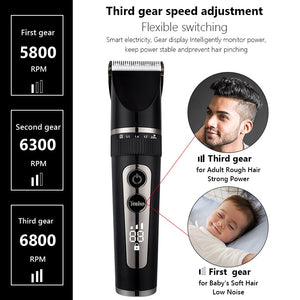 Professional Hair Clipper For Men Rechargeable Electric Razor  Hair Trimmer Hair Cutting Machine Beard Trimmer Fast Charging