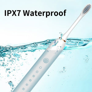 Ultrasonic Sonic Electric Toothbrush USB Charging Electronic Teeth Brush Adult Tooth Whitening 6 Mode IPX7 Waterproof Travel Box