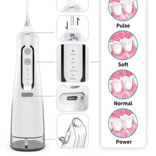 Load image into Gallery viewer, Oral Dental Irrigator Portable Water Jet Flosser Rechargeable USB 4 Modes 310ML Tank Water Jet Floss Tooth Pick IPX7 Waterproof