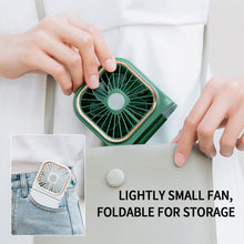 Load image into Gallery viewer, Mini Cooling Fan Foldable Neck Hanging Fan USB Adjustable Rechargeable Air Cooler Phone Holder 3 Gears Summer Cooling Fan Summer