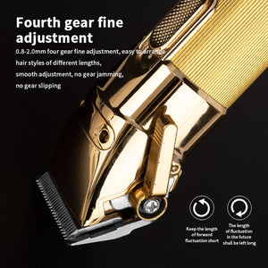 New Color Oil Head Professional Hair Clipper Electric Push Scissor LCD Adjustable Knife Distance Men's Hair Barber