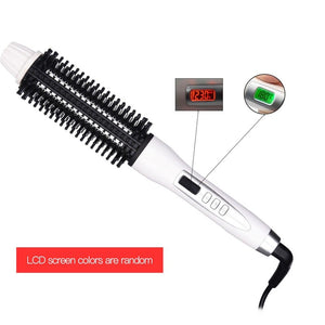 Professional Ceramic Anion Hair Curler Straightener Hot Heat Comb LCD Hair Brush Curling Comb Round Large Roller Waver