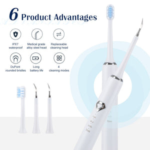 Electric Sonic Tooth Scaler Toothbrush Set Dental Plaque Stains Tartar Calculus Remover Teeth Whitening Cleaning Oral Care Tools
