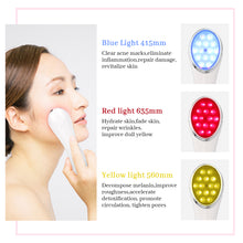 Load image into Gallery viewer, 3 Colors LED Facial Beauty Device Heating Photon Skin Tightening Rejuvenation Massager Wrinkle Acne Removal Anti Aging