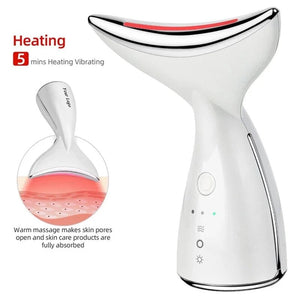 EMS Electric Neck Massager Microcurrent LED Photon Face Firming Rejuvenation Anti Wrinkle Thinng Double Chin Skin Care Device