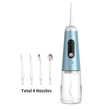 Load image into Gallery viewer, 350ML Portable Electric Oral Irrigator Dental Water Flosser USB Charger 4 Modes Irrigation for Teeth IPX7 Waterproof 4 Jet Tips