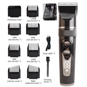 Adjustable New Style Electric Hair Clipper Professional Hair Trimmer Cutting Machine Charging Pusher Led Display