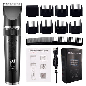 Full Body Washable Electric Hair Clipper Ceramic Professional Fine Adjustable Hair Trimmer Low Noise Hair Cutting Machine Razor