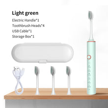 Load image into Gallery viewer, Ultrasonic Electric Toothbrush Rechargeable USB for Adults Sonic Automatic Tooth Brush Whitening Oral Hygiene 4 Replacement Head