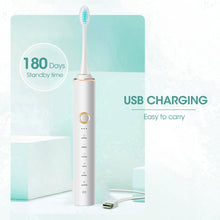 Load image into Gallery viewer, Sonic Electric Toothbrush Travel for Adults Children Dental Whitening Teeth Kit 6 Cleaning Modes 4pcs Tooth Brush Heads Kids