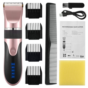 Professional Hair Trimmer Digital USB Rechargeable Hair Clipper for Men Haircut Ceramic Blade Razor Hair Cutter Barber Machine