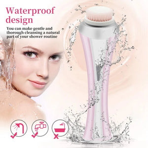 4 in 1 Electric Facial Cleanser Wash Face Cleaning Machine Skin Pore Cleaner Body Cleansing Massage Mini Beauty Massager Brush