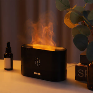 180ML Aroma Diffuser Air Humidifier Ultrasonic Cool Mist Maker Fogger Sooth Sleep Atomizer LED Flame Lamp Essential Oil Diffuser