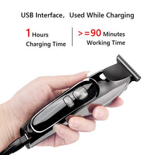Load image into Gallery viewer, Professional Hair Clipper Men&#39;s Barber Beard Trimmer Rechargeable Hair Cutting Machine Ceramic Blade Low Noise Adult Kid Haircut