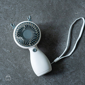 Portable Mini Fan USB Charging Handheld Cartoon Fan For Outdoor Creative Cute Mute Lanyard Desktop Small Cooling Conditioner Fan
