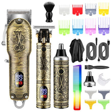 Load image into Gallery viewer, Push and Shear Barber Set Professional Electric Oil Head Push and Shear Carving Pusher Razor Nose Hair Device Gift Box Clipper