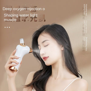 High Pressure Handheld Oxygen Injector Spray Hydration Meter Nano Spray Facial Moisturizing Cleansing Face Beauty Device