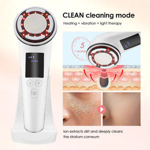 EMS Facial Massager Hot Cold Face Lifting Machine LED Photon Therapy Clean Beauty Device Wrinkle Removal Anti Aging Skin Care