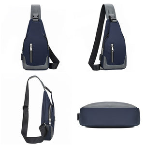 Business Crossbody Bags For Men Multi-function Waterproof Bag Large Capacity USB Charging Laptop Chest Bags Travel Bagpack