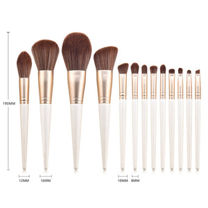 13pcs cone Pearl White Makeup Brushes Set Loose Powder Eyeshadow Eyebrow Brush full face eyes Beauty Tool Kit Cosmetic