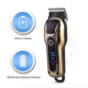 Electric Hair Clipper USB Rechargeable Professional Hair Barber for Men Haircutter LED Display Digital with 4 Limit Combs