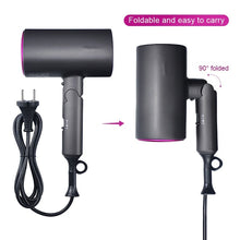 Load image into Gallery viewer, Professional Foldable Portable Hair Dryer 1800W High Power Strong Wind Cold/hot Air Negative Lon Hair Salon Hair Dryer