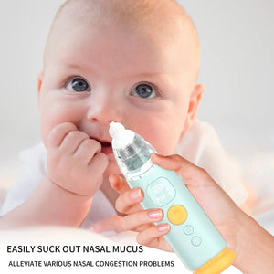 Electric Nasal Absorber Silent Baby Obstruction Rhinitis Cleaner Nasal Aspirator Removable Washable Suction Heads Cups