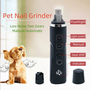 Electric Dog Nail Grinder for Dog Clippers Rechargeable USB Charging Pet Paws Quiet Nail Grooming Trimmer Tools Universal