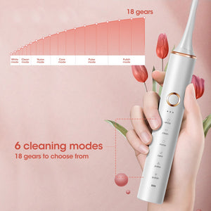 Sonic Electric Toothbrush Travel for Adults Children Dental Whitening Teeth Kit 6 Cleaning Modes 4pcs Tooth Brush Heads Kids