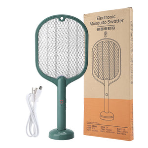 Smart Electric Insect Racket Swatter Zapper 3000V USB Rechargeable Summer Mosquito Lamp Bug Killer Trap Vertical Wall Held